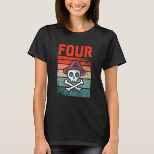 Camiseta Crianças de 4 anos Festa Pirata de 4 anos Gir