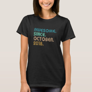 Camiseta Crianças De 4 Anos Incrível Desde Outubro De 2018