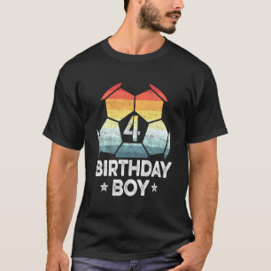 Camiseta Crianças de 4 anos jogador de futebol 4º Aniversár