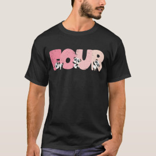 Camiseta Crianças de 4 anos Menina de Panda Custa de Aniver