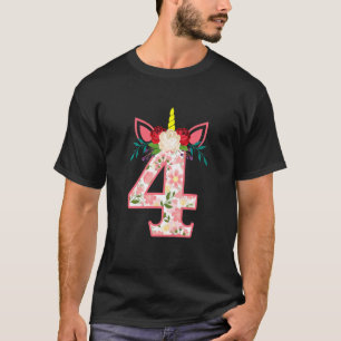 Camiseta Crianças de 4 anos Meninas de 4 de aniversário Uni