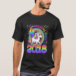 Camiseta Crianças de 4 anos Meninas lindas Unicórnio Espe