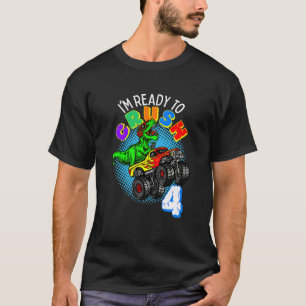 Camiseta Crianças de 4 anos Menino de aniversário Dinossaur