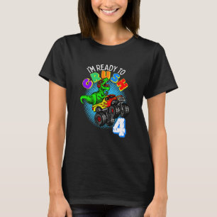 Camiseta Crianças de 4 anos Menino de aniversário Dinossaur