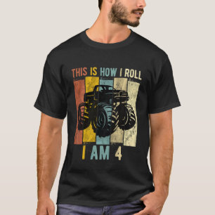 Camiseta Crianças de 4 anos Menino de Aniversário Monstro C