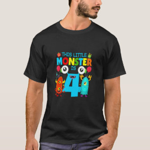 Camiseta Crianças De 4 Anos Presentes Este Pequeno Monstro