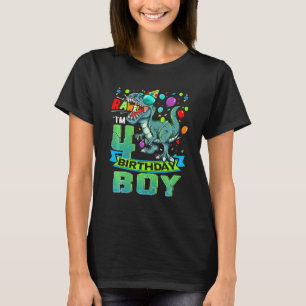 Camiseta Crianças de 4 anos, sou o 4º aniversário, garoto R
