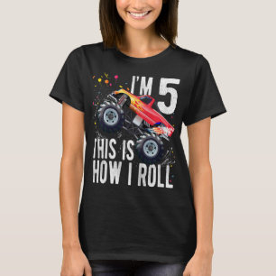 Camiseta Crianças De 5 Anos 5 Birthday Garoto Monster Ca