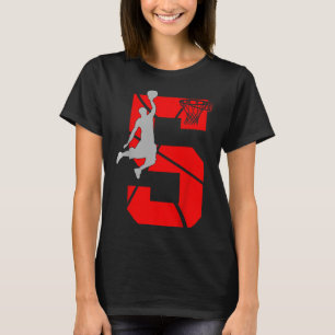Camiseta Crianças de 5 anos 5 Bysketbyll Birthday