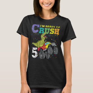 Camiseta Crianças De 5 Anos 5 de Aniversário Dinossaur Trex