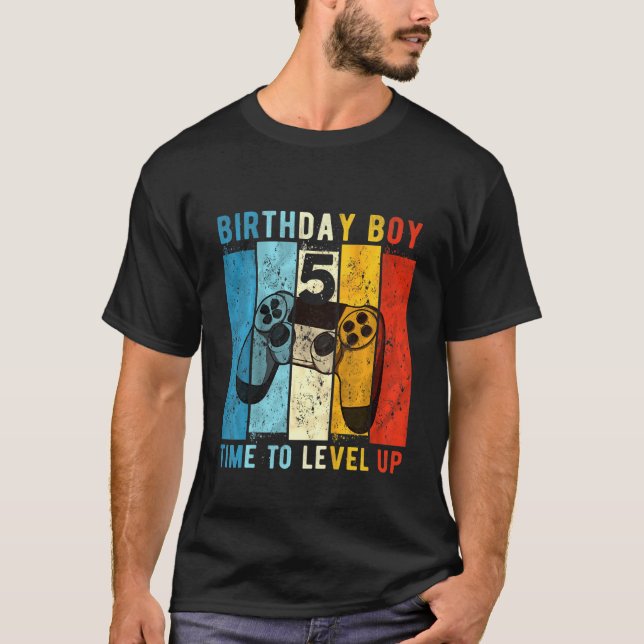Camiseta Crianças de 5 anos Aniversário Garoto 5 vezes para (Frente)