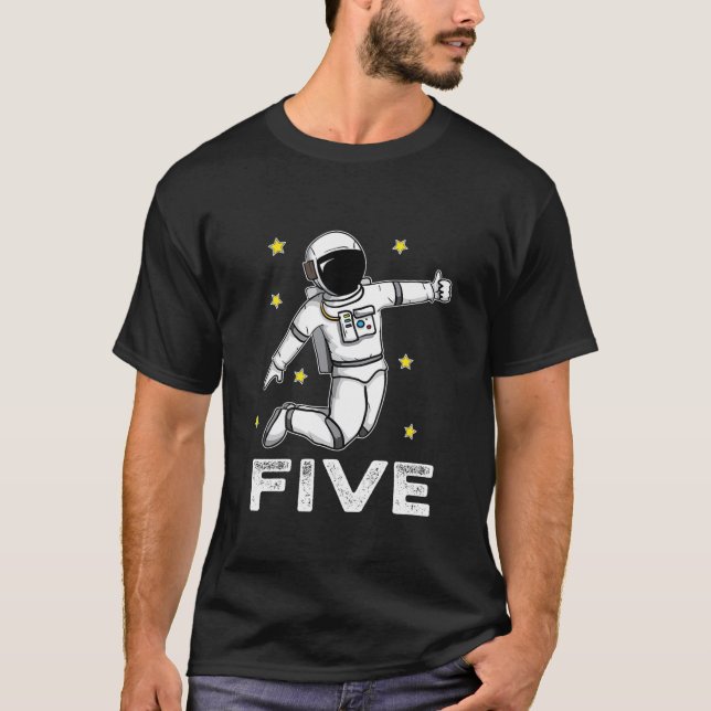 Camiseta Crianças de 5 anos Astronauta de Criança de Aniver (Frente)