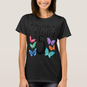 Camiseta Crianças de 5 anos Borboleta de Aniversário Garota