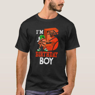 Camiseta Crianças De 5 Anos De Basquete Dabbing 5 Birthday 