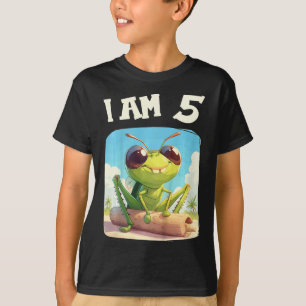 Camiseta Crianças de 5 Anos de Idade 5 Aniversário Grilos M