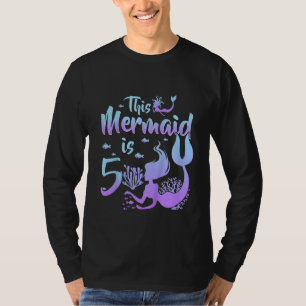 Camiseta Crianças De 5 Anos Esta Sereia É 5 de Aniversário