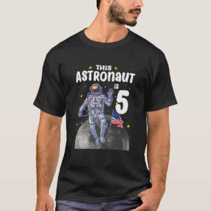 Camiseta Crianças de 5 anos Este astronauta é 5 de aniversá