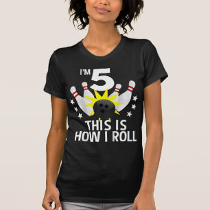 Camiseta Crianças de 5 anos Festa de aniversário de Boliche