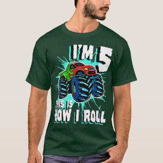 Camiseta Crianças de 5 anos Festa de aniversário de caminhõ