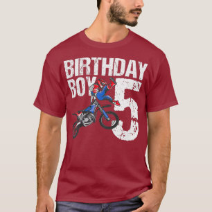 Camiseta Crianças de 5 anos Festa de aniversário de moto de