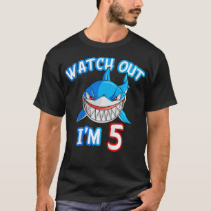 Camiseta Crianças de 5 anos Garoto Cuidado com o 5 de CAMI