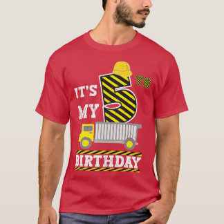 Camiseta Crianças de 5 anos Menina é meu Con de Aniversário