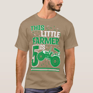 Camiseta Crianças de 5 anos Menino Trator Pequeno Farmador