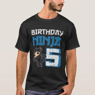 Camiseta Crianças de 5 anos Roupa de aniversário Ninja Meni