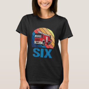 Camiseta Crianças de 6 anos 6 de Aniversário Bombeiro Bombe
