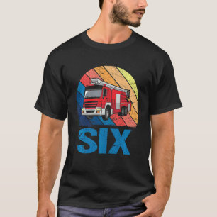Camiseta Crianças de 6 anos 6 de Aniversário Bombeiro Bombe