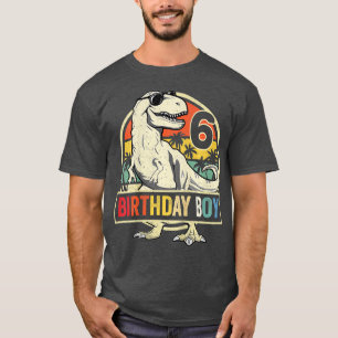 Camiseta Crianças de 6 anos 6 de aniversário Menino Rex Din