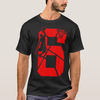 Camiseta Crianças de 6 anos 6 de basquete de basqueteTema d