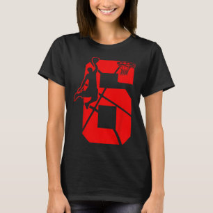 Camiseta Crianças de 6 anos 6 de basquete de basqueteTema d