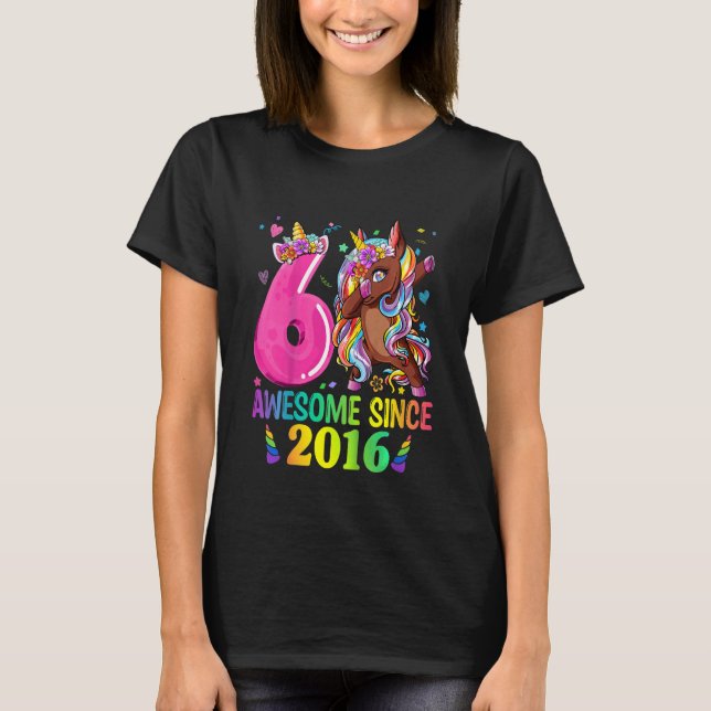 Camiseta Crianças de 6 anos adolescentes bebendo Unicorn 6  (Frente)
