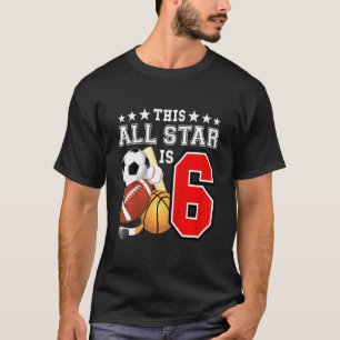 Camiseta Crianças de 6 anos de Festa de aniversário desport
