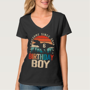 Camiseta Crianças de 6 anos Dinossauro 6 de aniversário Gar