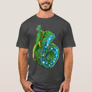Camiseta Crianças de 6 anos Lizard Reptile 6 aniversário 