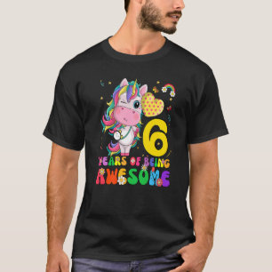 Camiseta Crianças de 6 anos Meninas adolescentes Unicorn 6