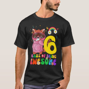 Camiseta Crianças de 6 anos Meninas Vermelhas Panda 6 Birth