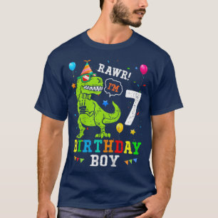 Camiseta Crianças De 7 Anos 7 de Aniversário Garoto Para Re