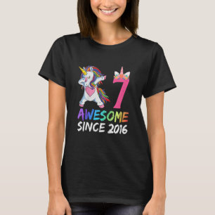 Camiseta Crianças de 7 anos adolescentes bebendo Unicorn 7 