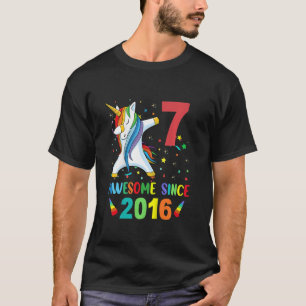 Camiseta Crianças de 7 anos adolescentes bebendo Unicorn 7 