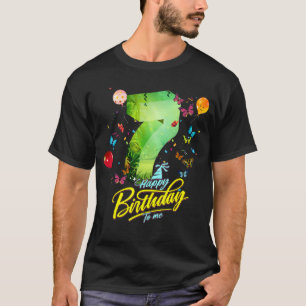 Camiseta Crianças de 7 anos borboleta de aniversário Garota