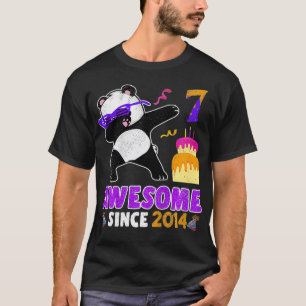 Camiseta Crianças de 7 anos de idade Dabbing Panda Cute Bda