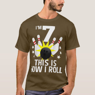 Camiseta Crianças de 7 anos Festa de aniversário Boliche co