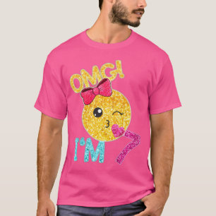 Camiseta Crianças de 7 anos Menina Beija Rosto Emoticida Ca