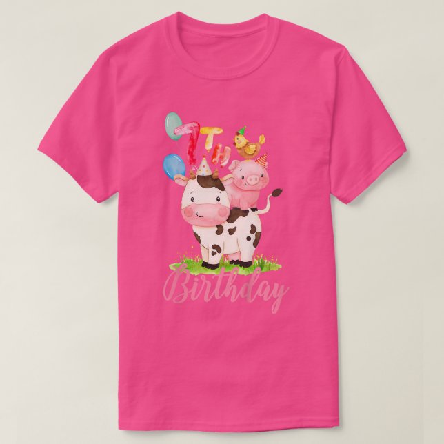 Camiseta Crianças De 7 Anos Meninas Fazendas São Meu Pássar (Frente do Design)