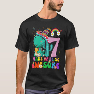 Camiseta Crianças De 7 Anos Meninas Meninas Fofo Dinossauro