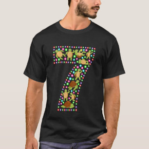 Camiseta Crianças de 7 anos Meninas Meninas Tartarugas 7 Pa