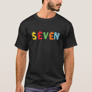 Camiseta Crianças de 7 anos Menino Dinossauro Rex 7 Birthda